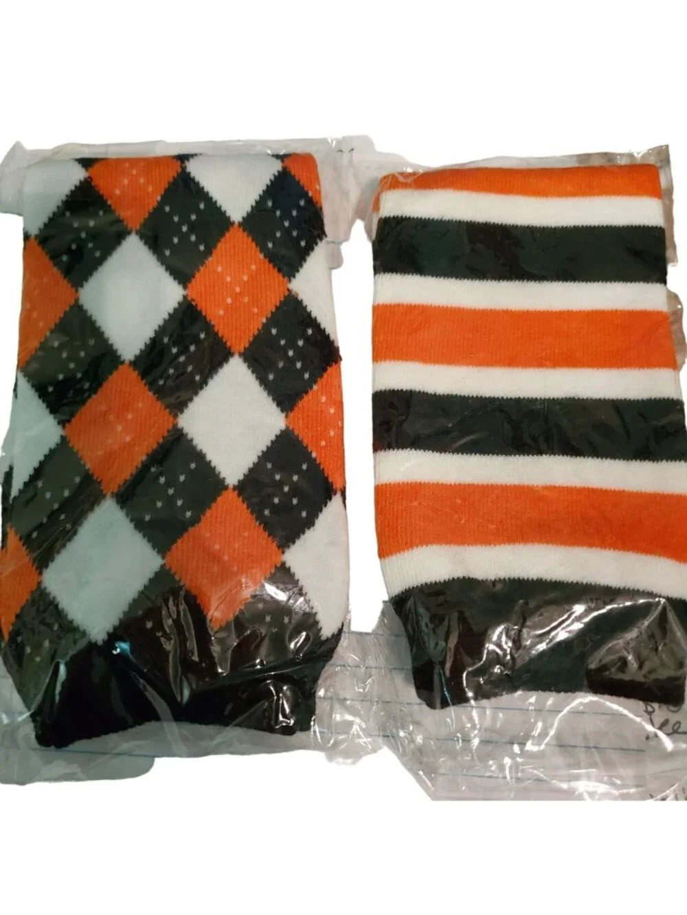 Leg Warmers Set Black White Orange Women Girl Boy Football Halloween Winter Fall